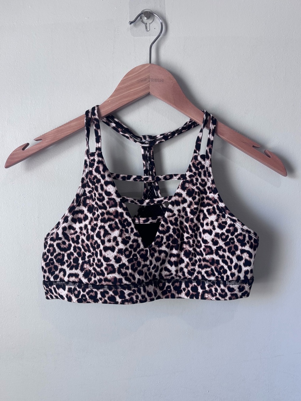 ZYIA Active Cheetah Print Split Back Workout Sports Bra | Size XL